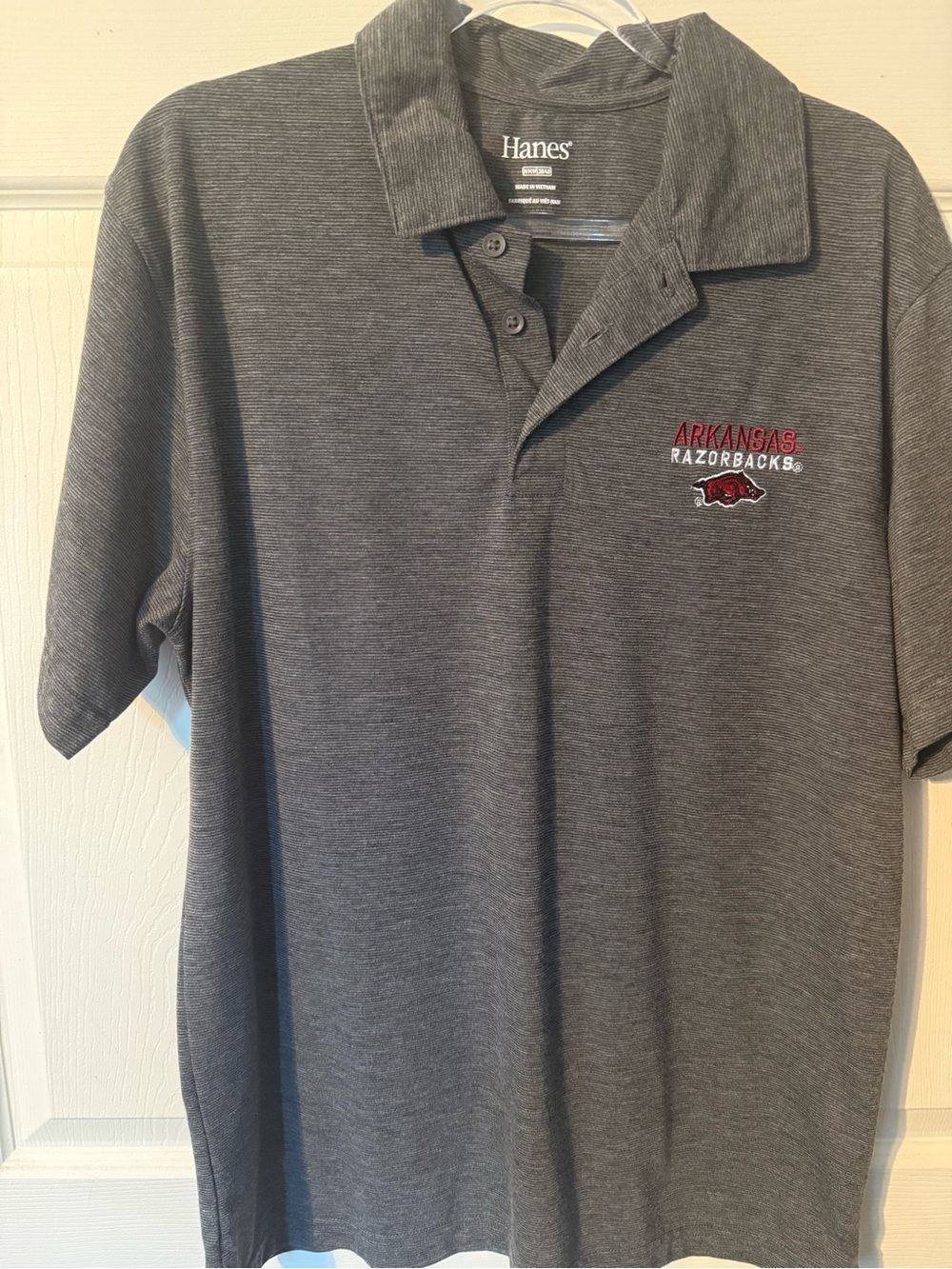 Hanes Gray Arkansas Razorbacks Polo Shirt